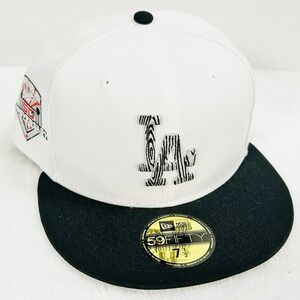 New Era Los Angeles Dodgers 50 Years 59FIFTY Fitted Hat Cap 7 1/2 White MLB